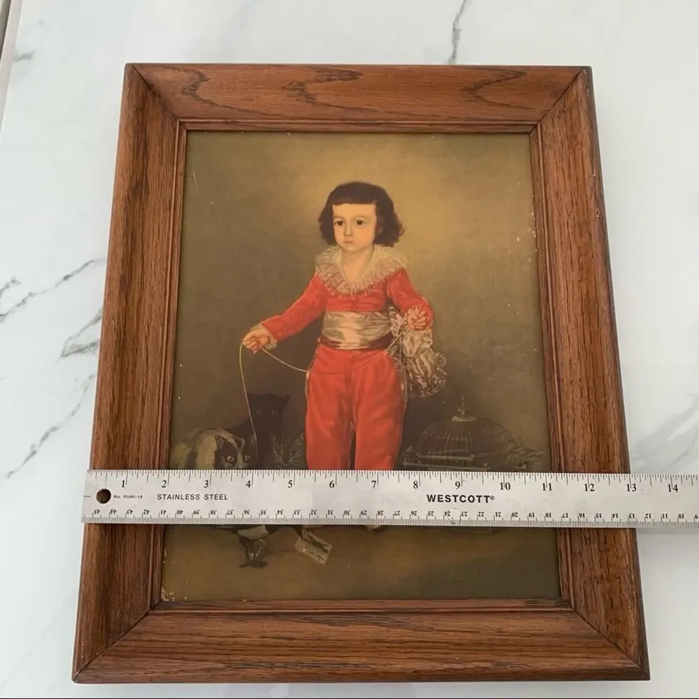 Vintage Red Boy Portrait Art